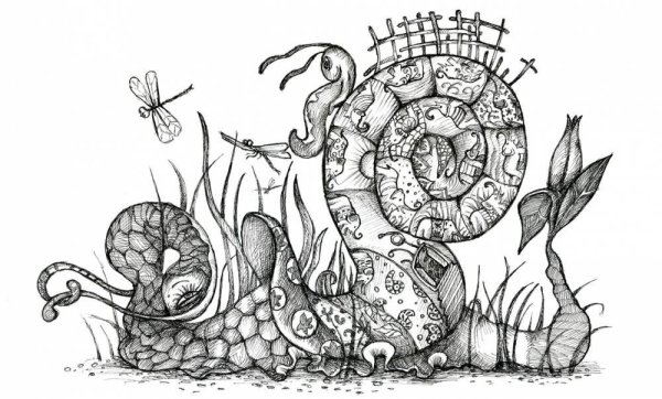 Улитка графический рисунок