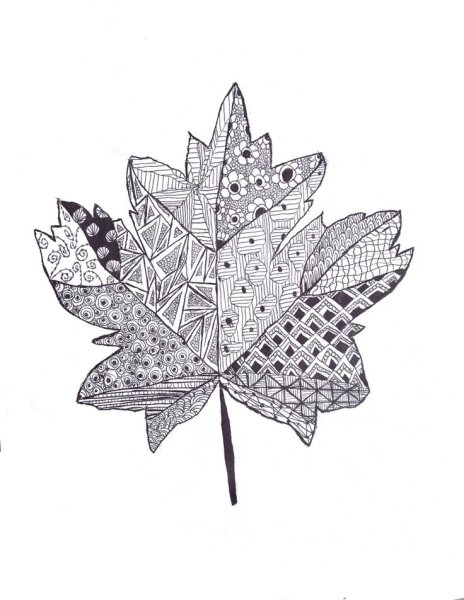 Кленовый лист Зентангл