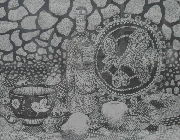 Декоративный графический натюрморт