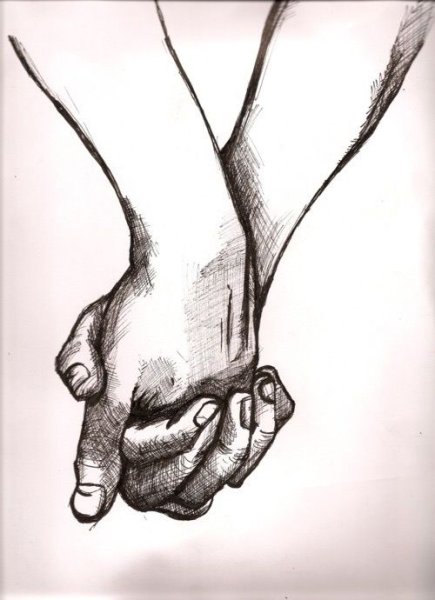 Руки влюбленных рисунок карандашом