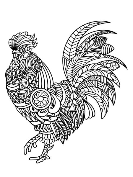 Петушок. Раскраска