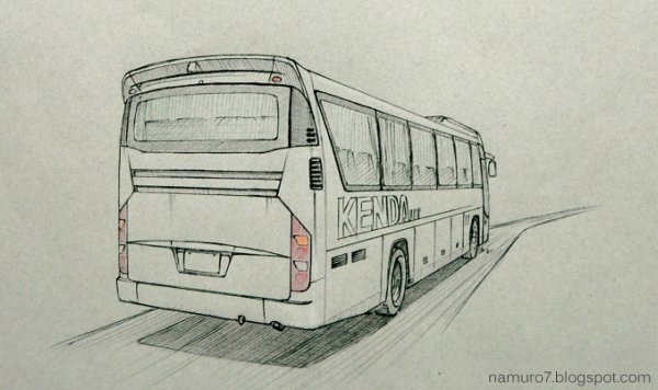 Автобус туристический рисунок карандашом