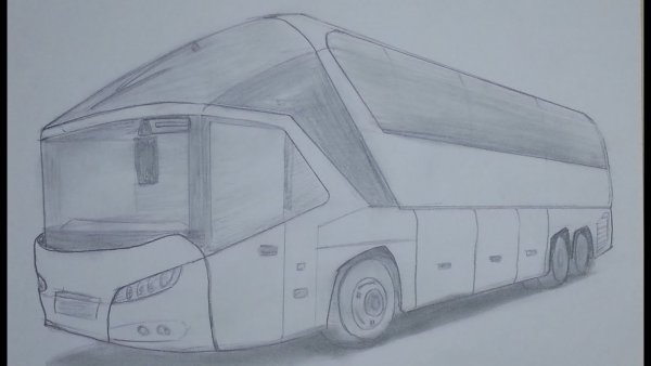 Современный автобус скетчи