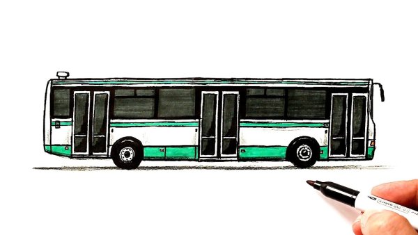 Автобус карандашом