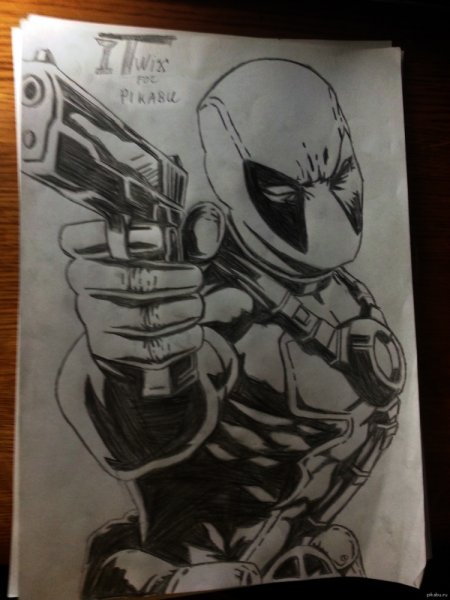 Марвел карандашом Дэдпул