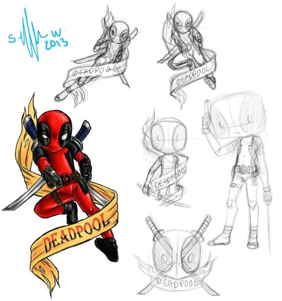 Дэдпул тату эскизы