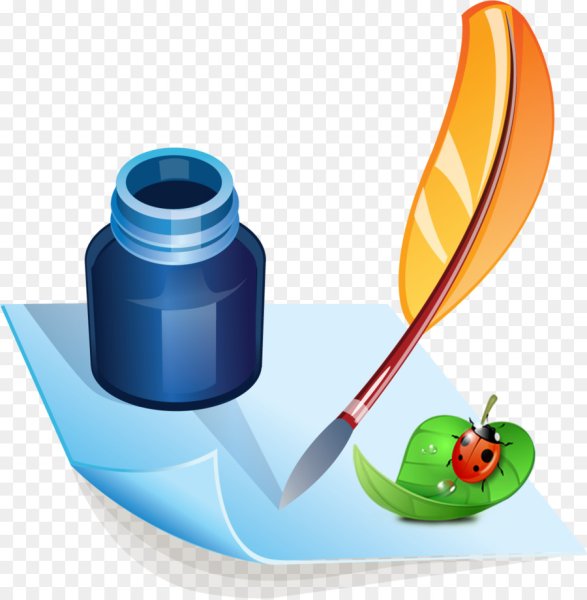 Перо и чернильница для детей