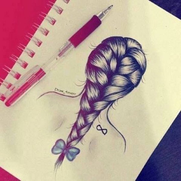 Как нарисовать косу