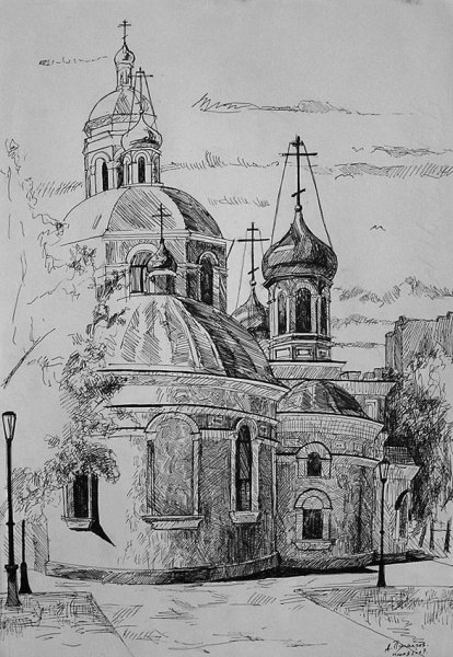 Храм Никольский набросок