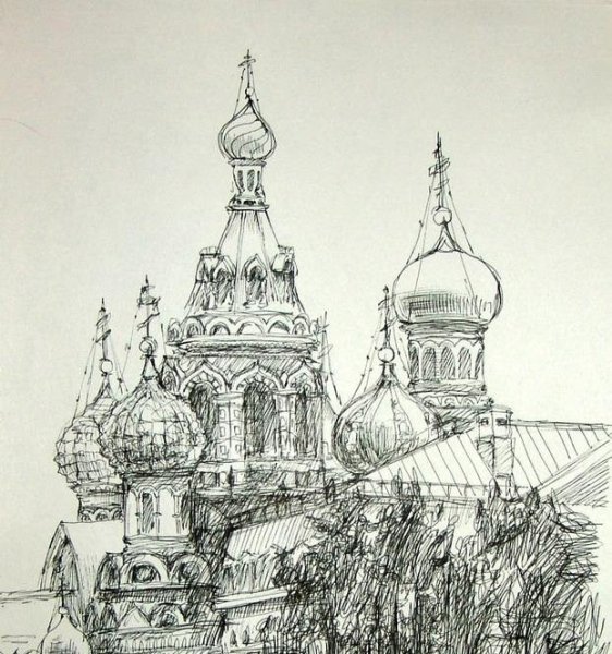 Храм Христа Спасителя архитектура зарисовки