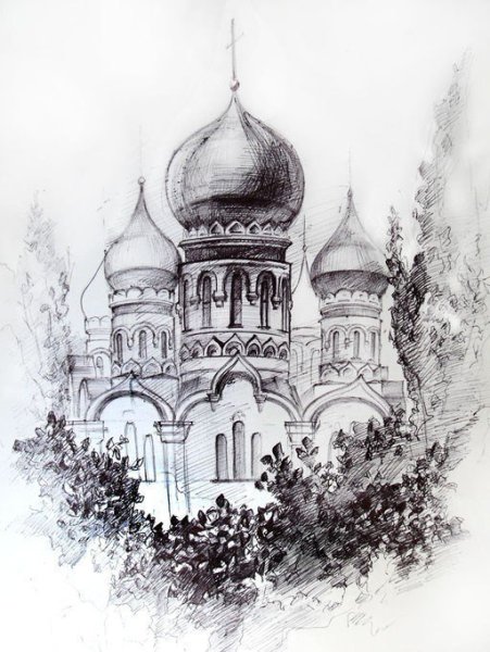 Эскиз русского храма