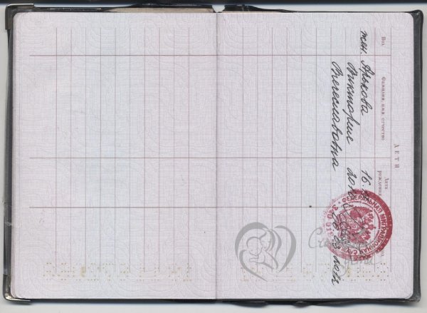 Паспорт страница дети