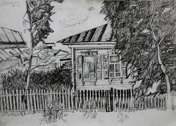 Портрет старика карандашом