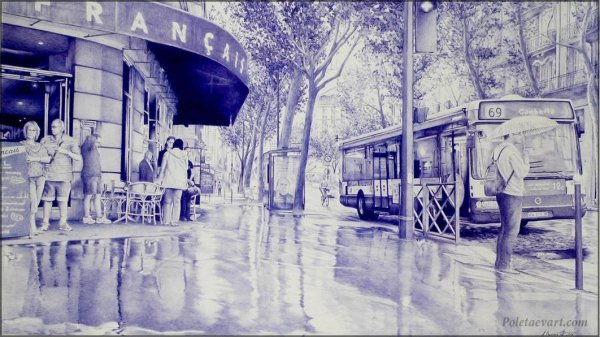 Андрей Полетаев картины шариковой ручкой