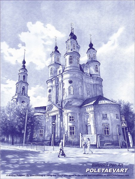 Картины черной шариковой ручкой Андрея Полетаева