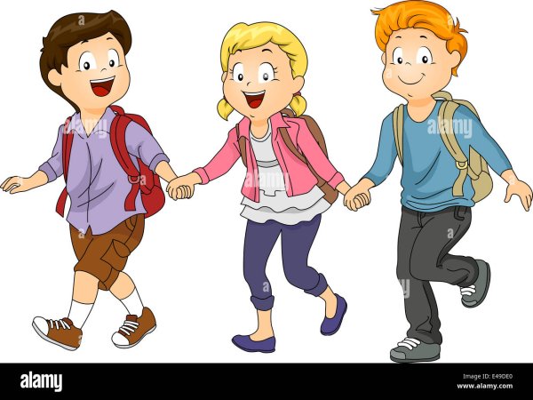 Мальчик и девочка идут