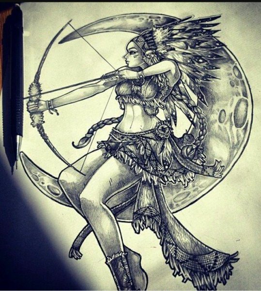 Стрелец тату эскиз