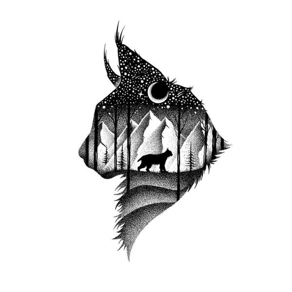 Рысь тату эскиз