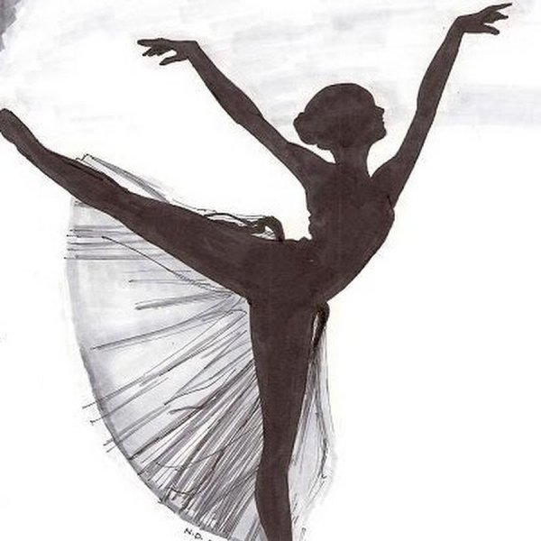 Балетная пачка карандашом