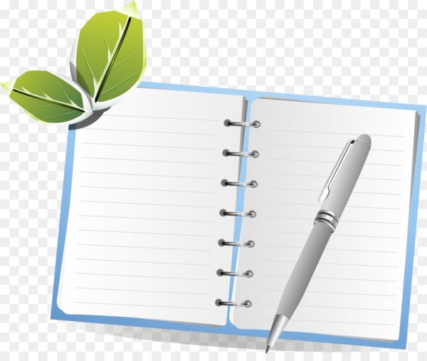 Раскрытая тетрадь и ручка