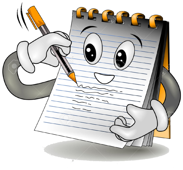 Блокнот и ручка мультяшная