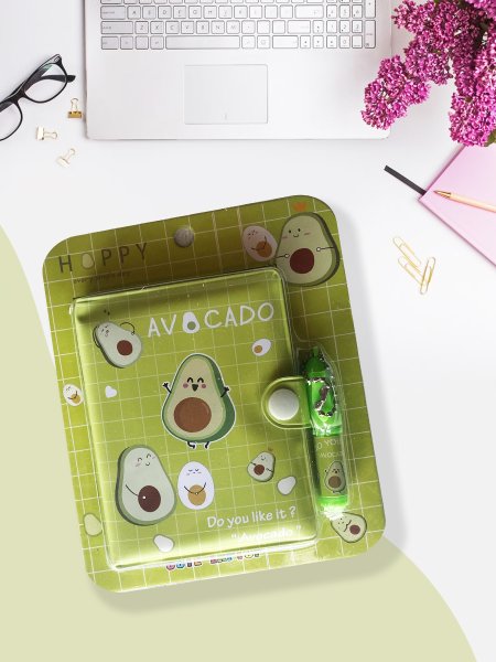 Детский блокнот ручка авокадо