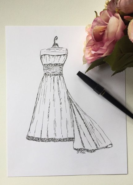 Платье рисунок