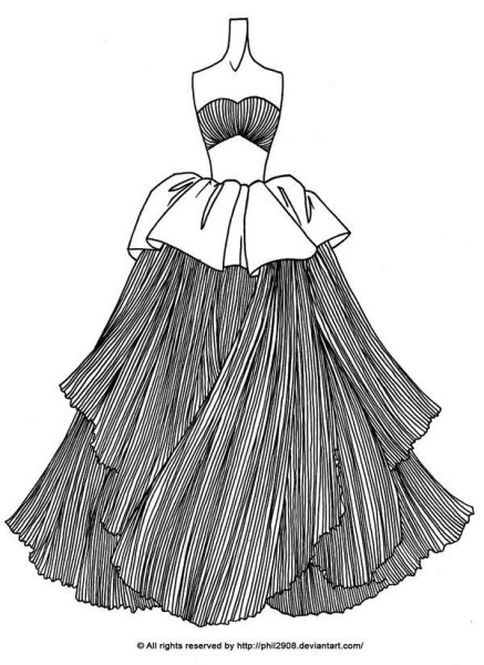 Эскизы пышных платьев