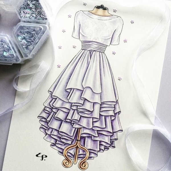 Эскизы коротких платьев