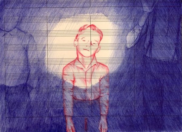 Портрет красной ручкой