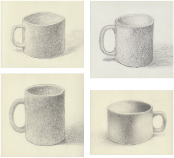 Построение кружки карандашом