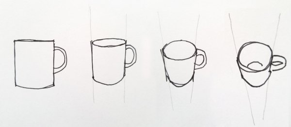 Построение лежащей кружки