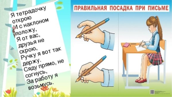 Правильная посадка при письме