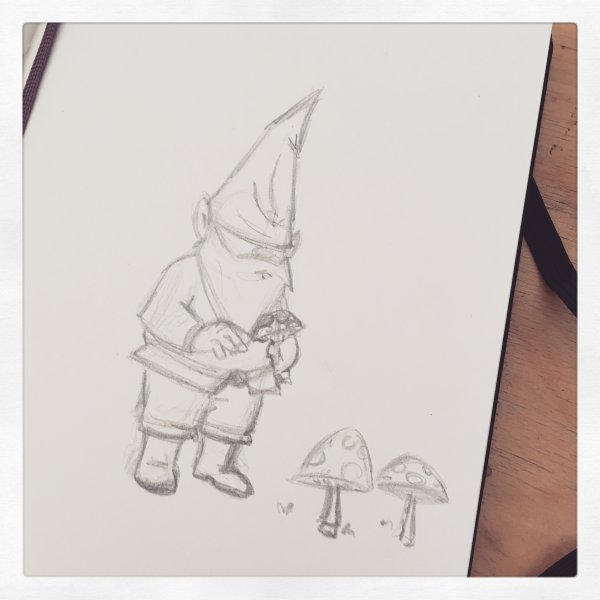 Гном карандашом