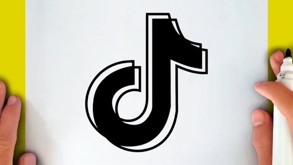 Нарисовать логотип тик ток