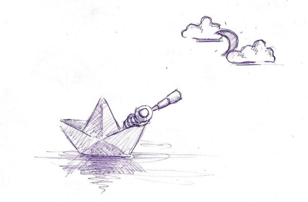 Бумажный кораблик Графика