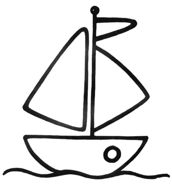 Кораблик раскраска для детей 2 лет