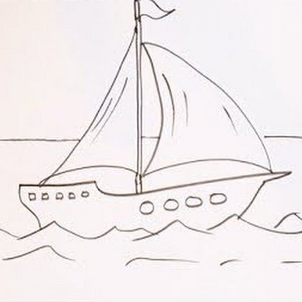 Кораблик маленький для срисовки ручкой