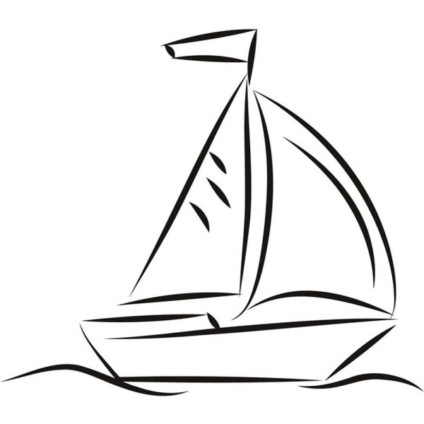 Эскиз корабля с парусами