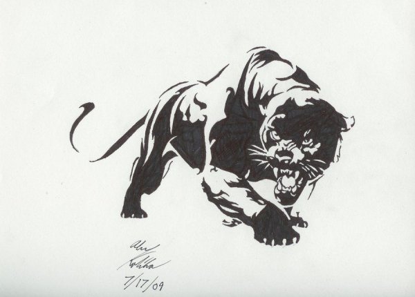 Пантера тату эскиз