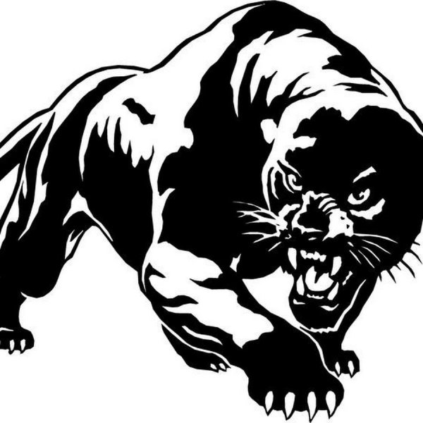 Пантера линиями тату