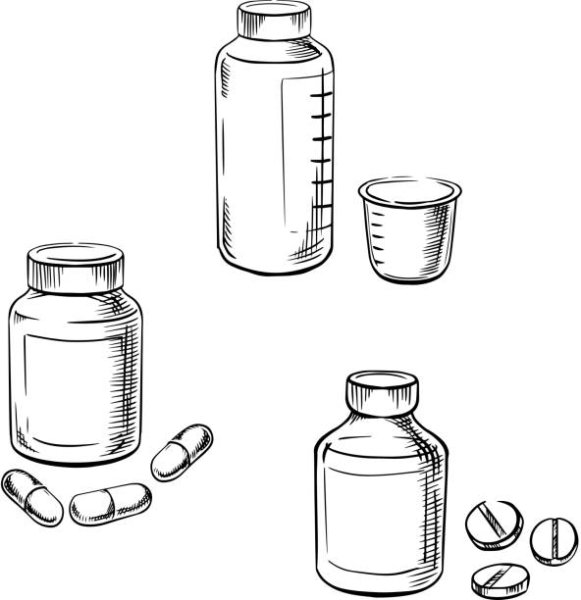 Баночка с таблетками рисунок