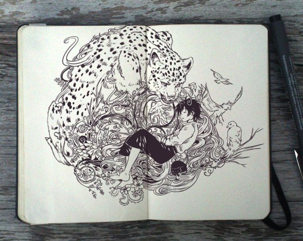 Рисунки в скетчбуке фэнтези