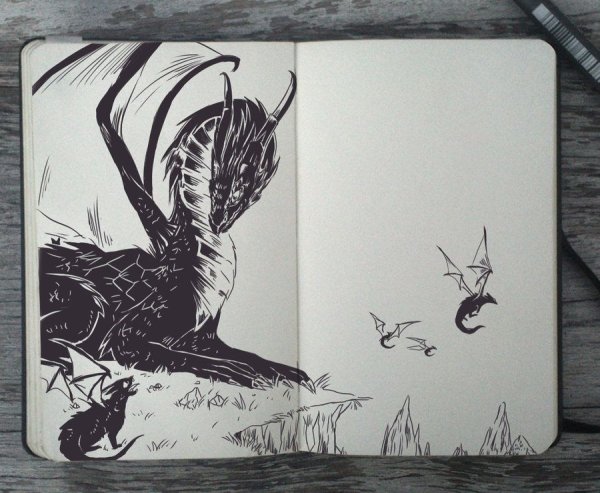 Скетчбук иллюстрации фэнтези