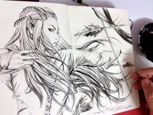 Рисунки для скетчбука эльфы