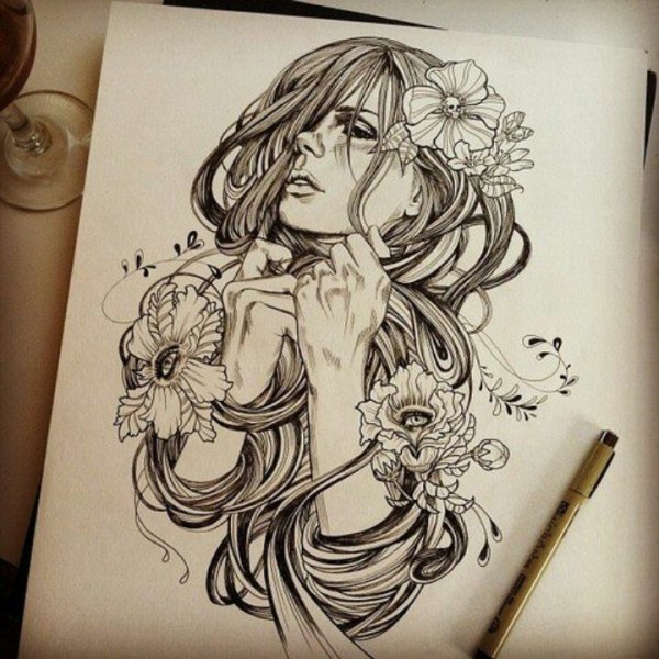 Эскизы в скетчбук