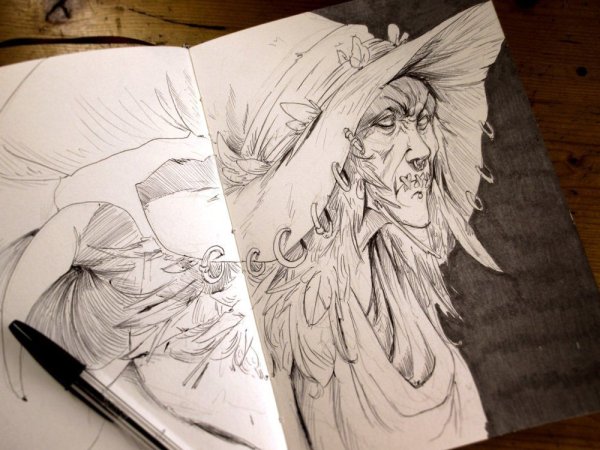 Арты в скетчбук фэнтези