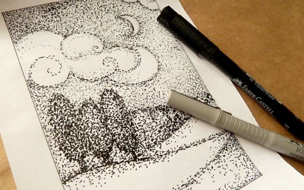 Рисование точками ручкой