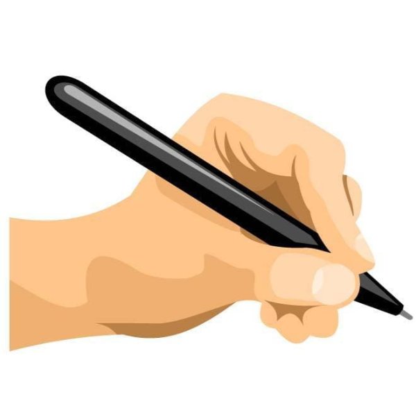 Рука с ручкой без фона