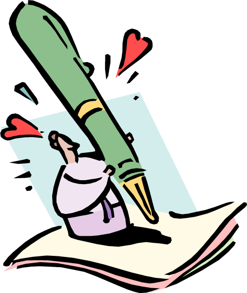 Пишущий человек нарисованный